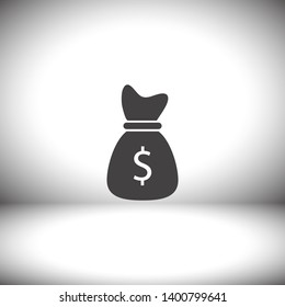 Money bag icon. lorem ipsum Flat Design JPG