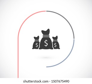 Money bag icon. lorem ipsum Flat Design JPG