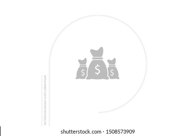 Money bag icon. lorem ipsum Flat Design JPG