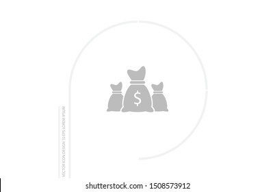 Money bag icon. lorem ipsum Flat Design JPG