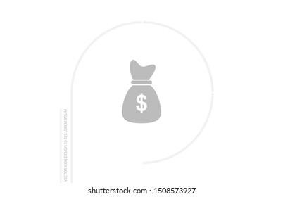 Money bag icon. lorem ipsum Flat Design JPG
