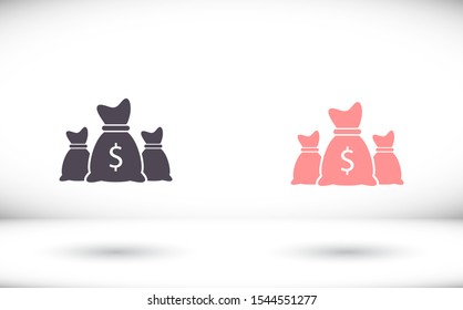 Money bag icon. lorem ipsum Flat Design JPG