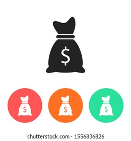 Money bag icon. lorem ipsum Flat Design JPG
