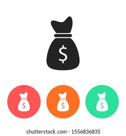 Money bag icon. lorem ipsum Flat Design JPG