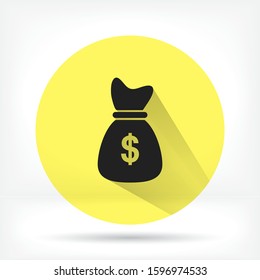 Money bag icon. lorem ipsum Flat Design JPG