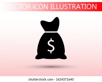 Money bag icon. lorem ipsum Flat Design JPG