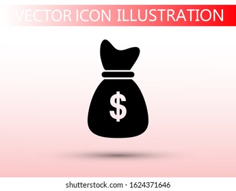 Money bag icon. lorem ipsum Flat Design JPG