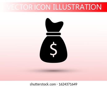 Money bag icon. lorem ipsum Flat Design JPG