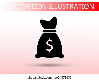 Money bag icon. lorem ipsum Flat Design JPG