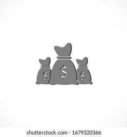 Icono de bolsa de dinero. lorem ipsum Flat Design JPG