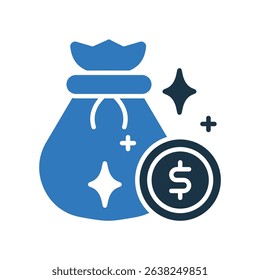 Money Bag Icon Mixed Vector Illustration