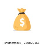 Money bag icon, moneybag flat simple cartoon illustration. Vector illustration.