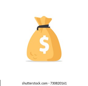 Money Bag Icon, Moneybag Flat Simple Cartoon Illustration. Vector Illustration.