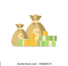 Money bag icon  moneybag flat simple cartoon illustration  Vector illustration 