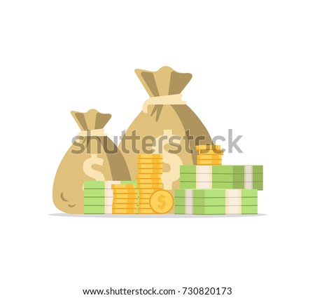 Money bag icon, moneybag flat simple cartoon illustration. Vector illustration.