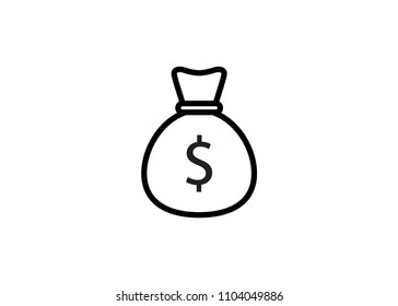 Money Bag Icon Outline Vector