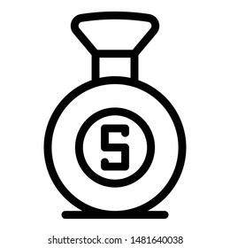 Money bag icon. Outline money bag vector icon for web design isolated on white background