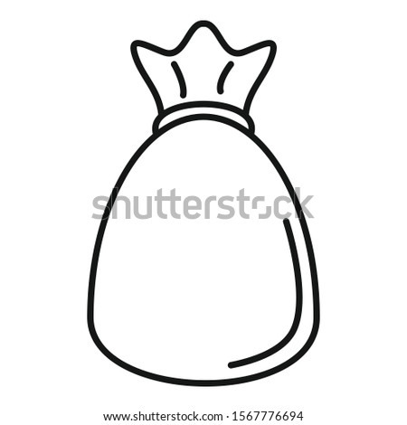 Money bag icon. Outline money bag vector icon for web design isolated on white background