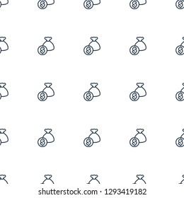 money bag icon pattern seamless white background. Editable outline money bag icon. money bag icon pattern for web and mobile.