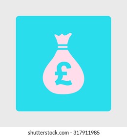 Money bag icon. Pound GBP currency symbol. Flat design style. EPS 10.