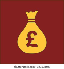 Money bag icon. Pound GBP currency symbol. Flat design style. EPS 10.
