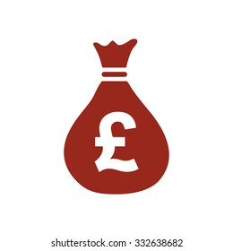 Money bag icon. Pound GBP currency symbol. Flat design style. EPS 10.