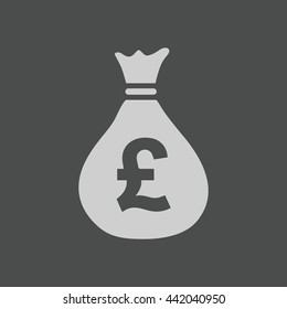 Money bag icon. Pound GBP currency symbol. Flat design style. EPS 10.
