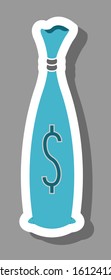Money bag icon for presentation symbols. All the objects, shadows and background are in different layers. 