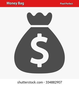 Money Bag Icon. Professional, pixel perfect icon optimized for both large and small resolutions. EPS 8 format.
