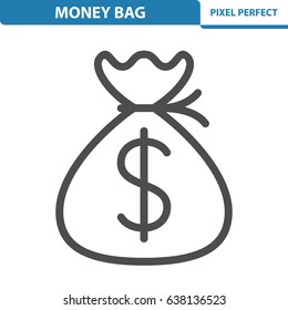 Money Bag Icon. Professional, pixel perfect icons optimized for both large and small resolutions. EPS 8 format. 12x size for preview.