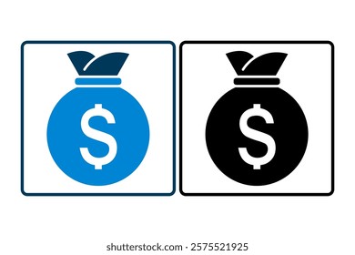 Money Bag icon. icon related to Payment. suitable for web site, app, user interfaces, printable etc. solid icon style. simple vector design editable