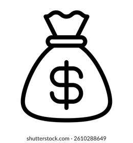 A money bag icon representing finance, ideal for banking, investment, or economic content.