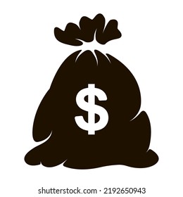 Money bag icon. Sack of money or coin vector illustration