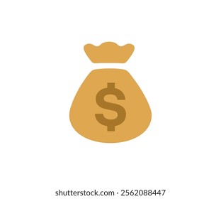 Money bag icon. Money bag sack icon, moneybag flat simple vector design and illustration.
