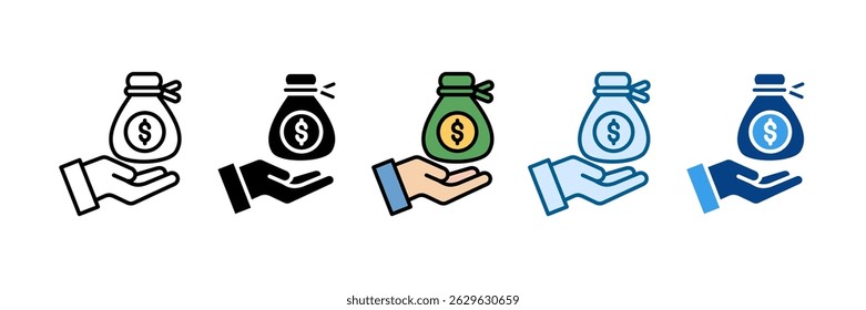 Money Bag Symbol Set Multiple Style Collection
