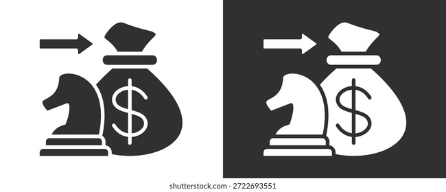 Money Bag Icon Set Vector Collection Isolated In Black And White