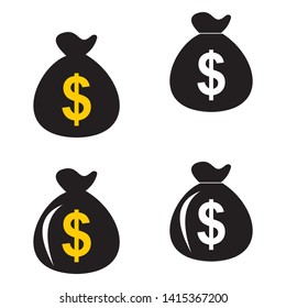 money bag icon set,symbol vector illustration