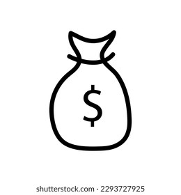 Money bag icon. money sign for mobile app and site.eps
