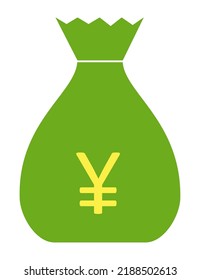 money bag icon, money sign symbol, yen money bag icon