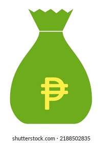 money bag icon, money sign symbol, peso bag icon