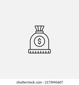 Money bag icon sign vector,Symbol, logo illustration for web and mobile