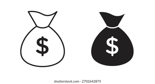 Logotipo abstracto de Diseño gráfico moderno de la tendencia plana simple del icono del bolso del dinero