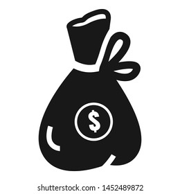 Money bag icon. Simple illustration of money bag vector icon for web design isolated on white background