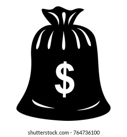 Money bag icon. Simple illustration of money bag vector icon for web