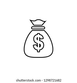 money bag icon. Simple outline vector of business set for UI and UX, website or mobile application on white background