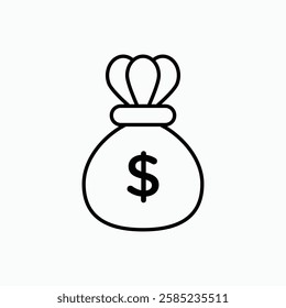 Money bag icon. simple vector icon