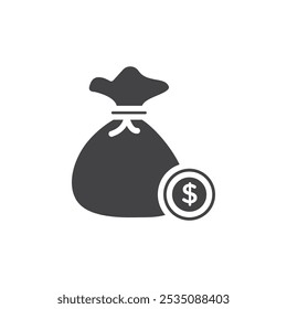 Money bag icon Symbol mark in filled style