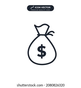 money bag icon symbol template for graphic and web design collection logo vector illustration