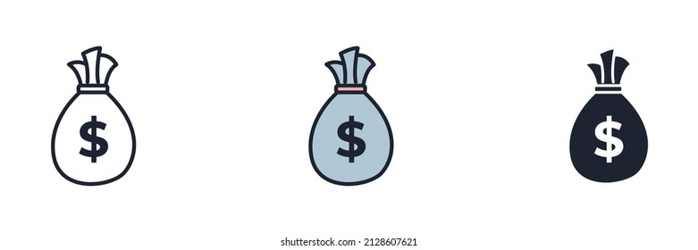 money bag icon symbol template for graphic and web design collection logo vector illustration