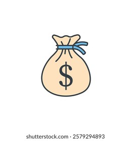 Money Bag icon symbol vector illustration isolated on white background